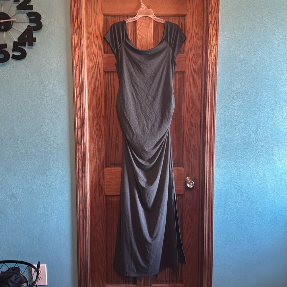Grey maternity maxi dress